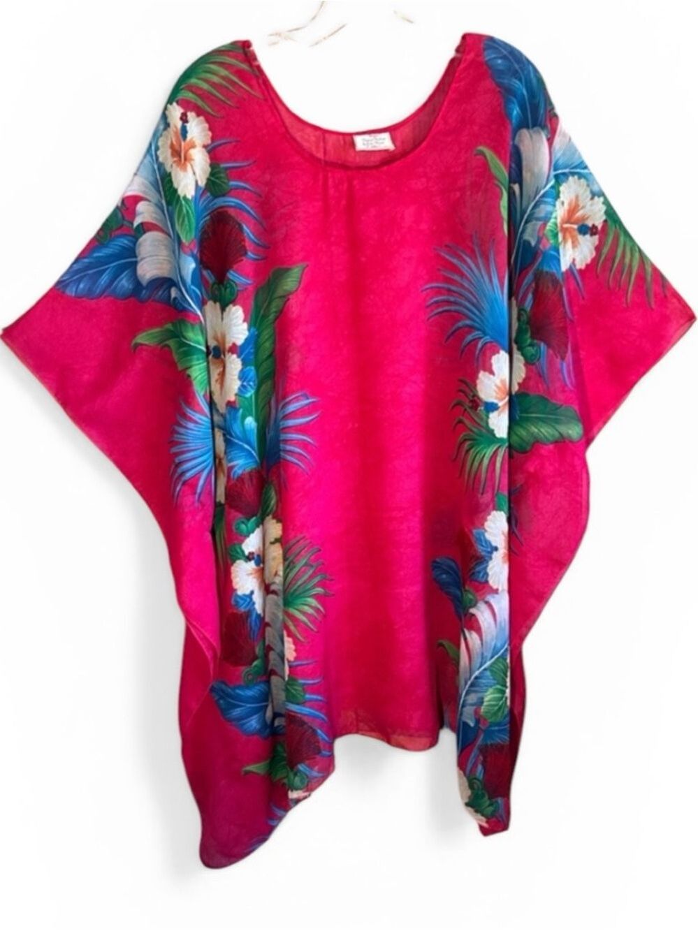 Summer Tropical Beach Kaftan Coverup Pink Tropical Print OS
Made in St. Croix - Picture 2 of 6